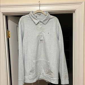 Criquet Performance Polo Men Large Blue Long Sleeve Golf Preppy Modern